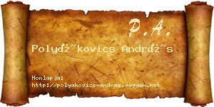 Polyákovics András névjegykártya